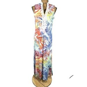 Cappagallo Women's Maxi Dress Size 4 Tropical Colorful Cruise Beach Coastal